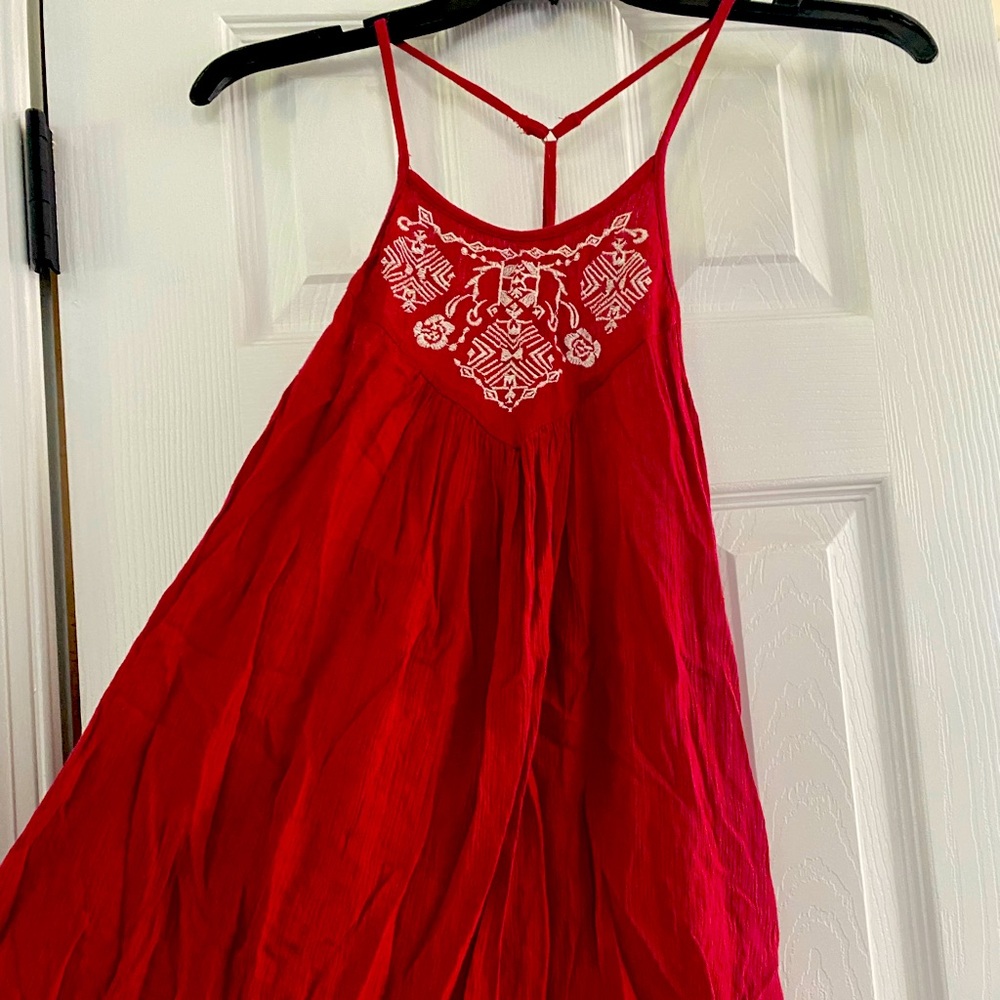 Hollister red flowy tank top